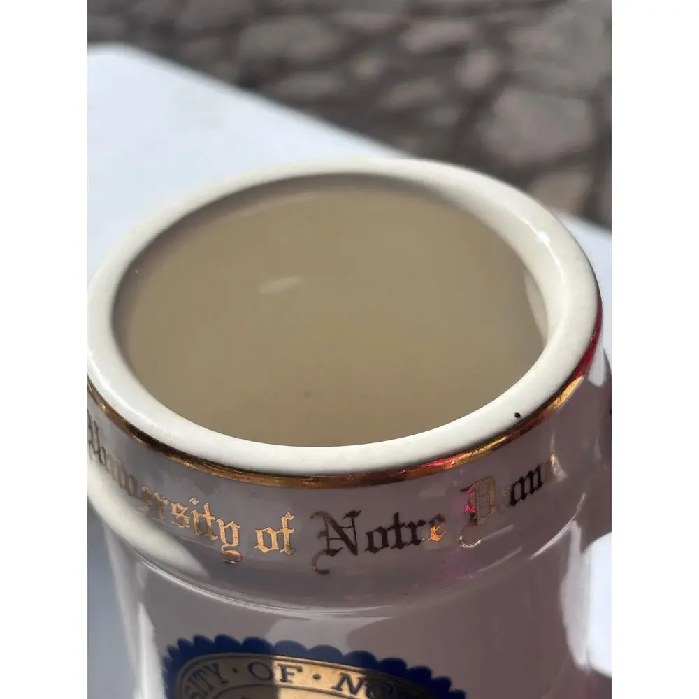 University of Notre Dame Vintage Large Stein Mug Logo Blue & Gold Collegiate